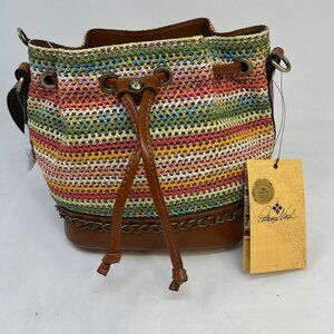 Patricia Nash Civetta Drawstring Spanish Zig Zag Woven Purse Handbag